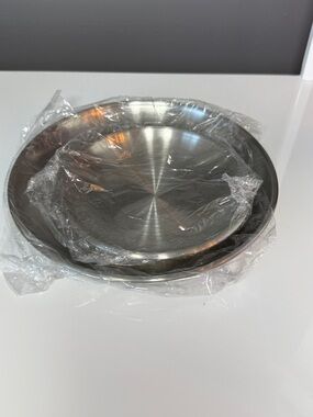 Stainless Steel- Set of 2  Candle Plates. 5.5” and 8” both new both Included